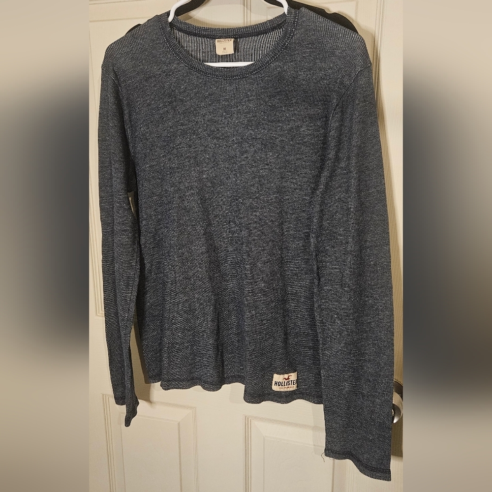 Hollister Blueish-Gray Crewneck Sweater Soft Knit Classic
